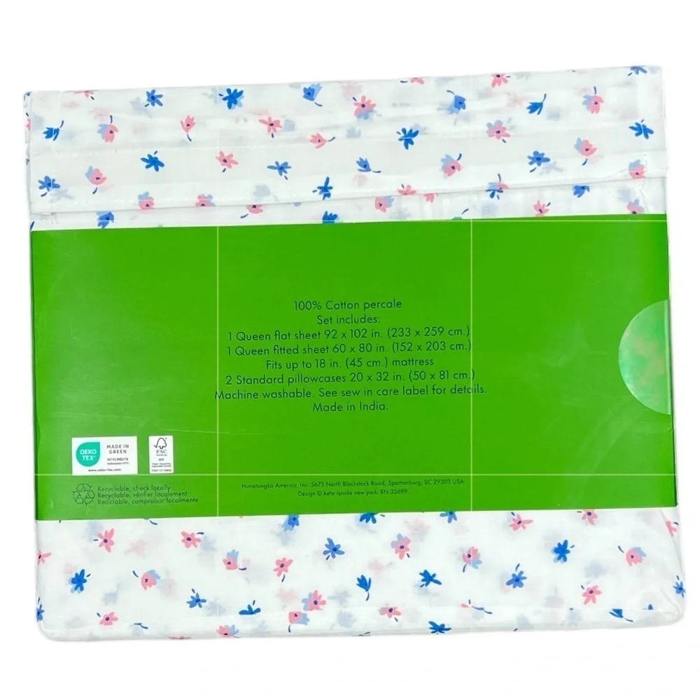 Kate Spade - ‘Blue Flowers’ Queen Sheet Set. NWT. Firm! No offers!